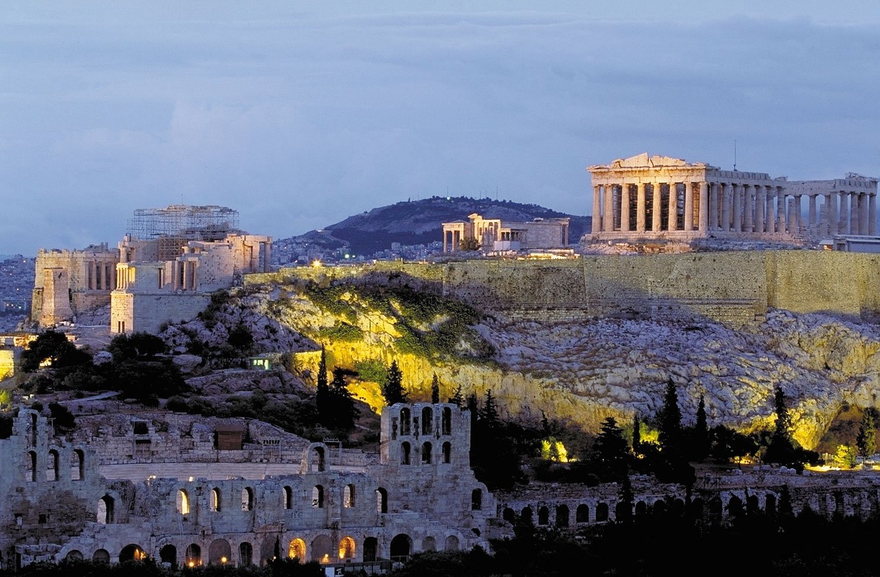 Ancient ruins in Athens showcasing Greece's historical capital landmarks.