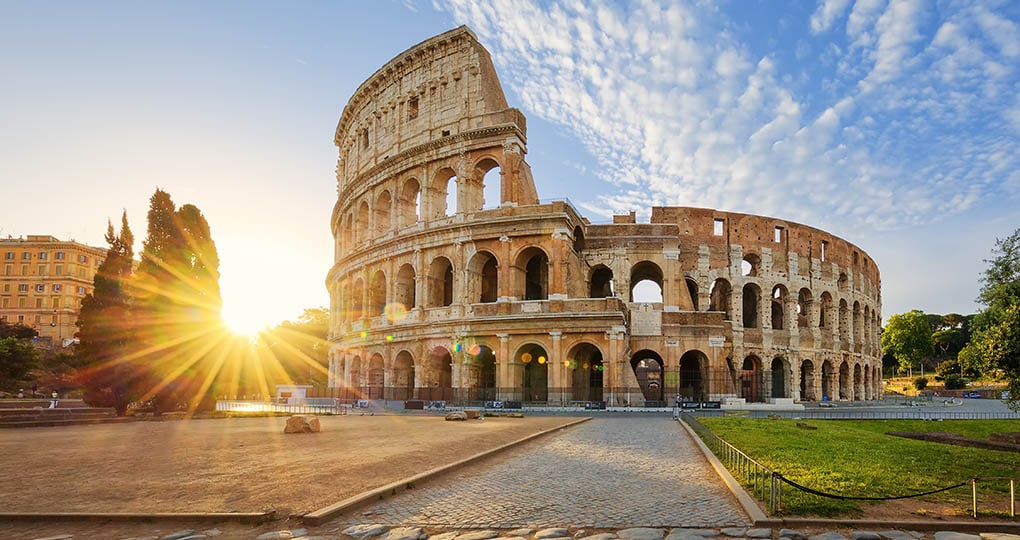 A panorama of Europe's historical landmarks showcasing ancient architecture.
