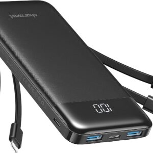 Portable Charger with Built in Cables
